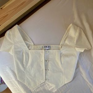 100% cotton crop top blouse